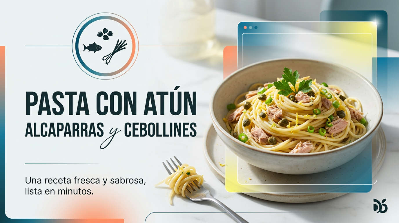 Pasta con Atún, Alcaparras y Cebollines